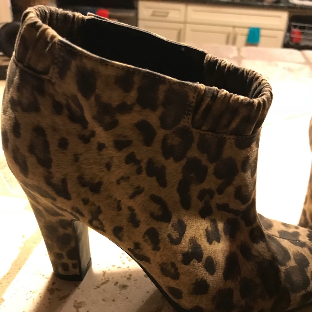 Leopard print booties